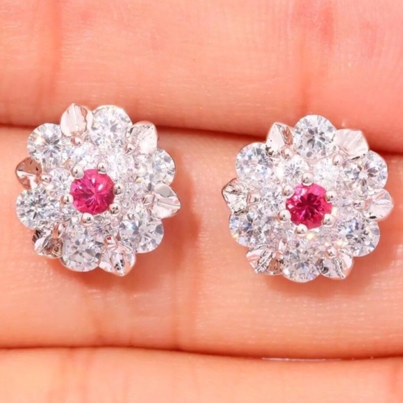 Kunzite Silver Filled Stud Earrings - Picture 3 of 3